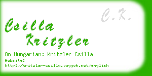 csilla kritzler business card